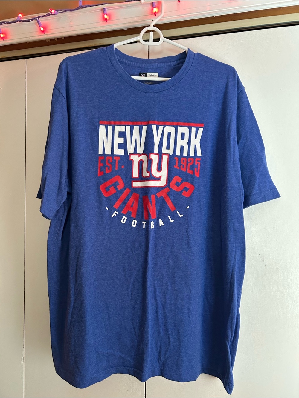 NFL Blue New York Giants Graphic Tee with Red & White Logo